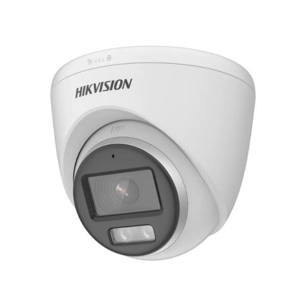 Camara Turret, AUDIO, 2.8mm, 2MP, Color VU, LED blanca hasta 40m, HIKVISION DS-2CE72DF0T-FS