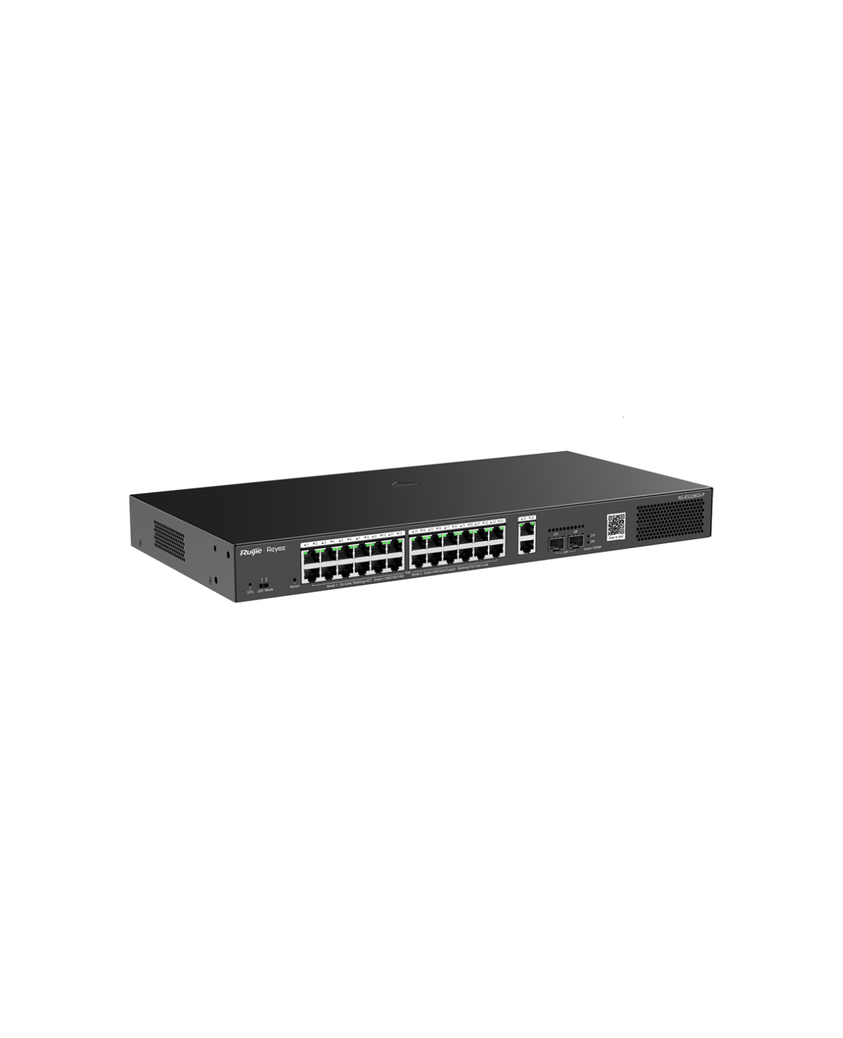 Switch 24 GE PoE+ / 2GE + 2SFP uplink, 370W 4KV Vlan, Loop prevention, Remote Boot, Cloud, REYEE RG-ES228GS-P