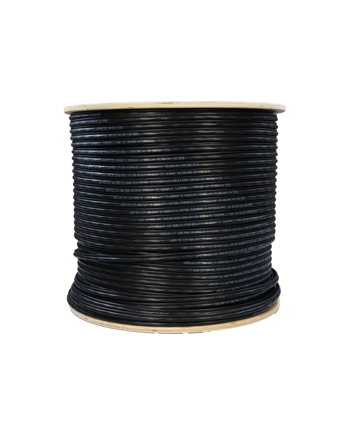 Cable UTP CAT6 Outdoor 0.57mm(23AWG) PE CMX Negro / Mensajero(7*0.5mm) / 305mts, LANTEK LTK-C6XM