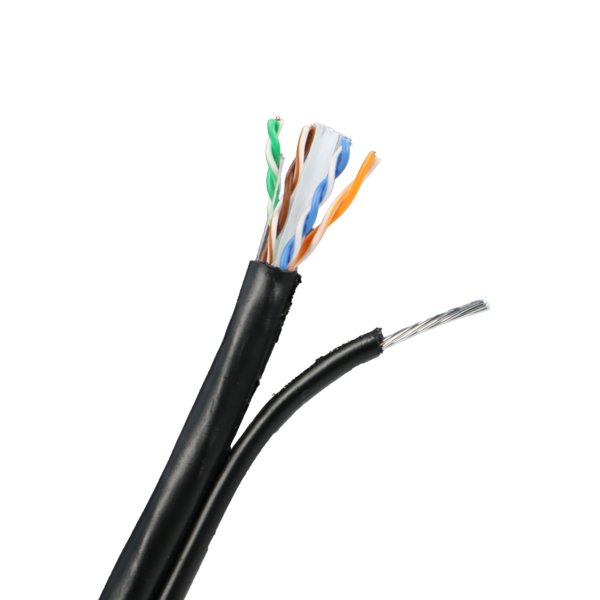 Cable UTP CAT6 Outdoor 0.57mm(23AWG) PE CMX Negro / Mensajero(7*0.5mm) / 305mts, LANTEK LTK-C6XM