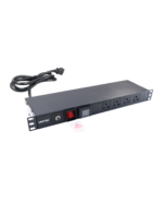 PDU 12 tomas 5-20R 120VAC/20A horizontal 2 fte-10 atras Indicador de Voltaje Prot Sobrecarga c/cable 3mts 5-20P, LANTEK LTK-PDU01220AMP