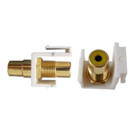 Jack RCA Hembra doble, AMARILLO, GOLD KEYSTONE, VERTICAL 037-RCA/W/YL