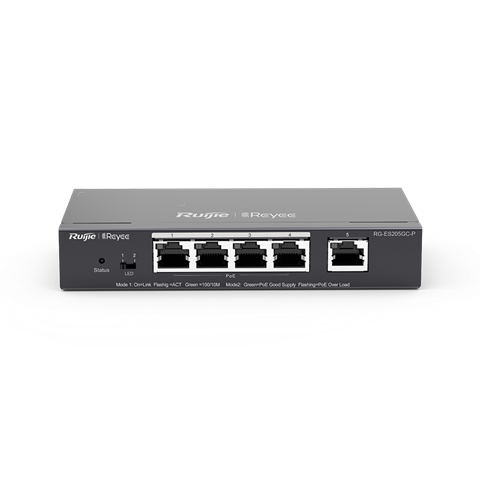Switch 4+1 GE PoE 54W / Vlan, Loop prevention, Remote Boot / CLOUD, 6Kv, REYEE RG-ES205GC-P