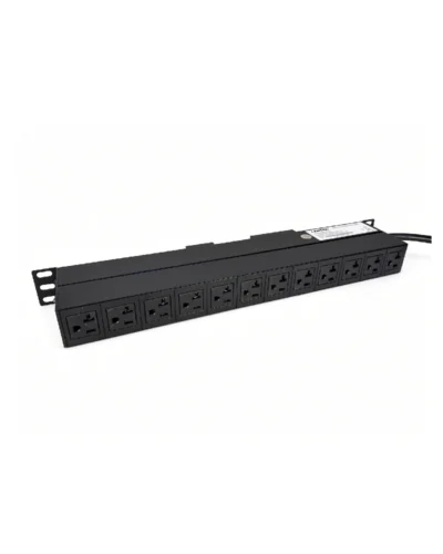 PDU 12 tomas 5-20R 120VAC/20A horizontal Indicador de Voltaje Prot Sobrecarga c/cable 3mts 5-20, LANTEK LTK-PDUH1220A