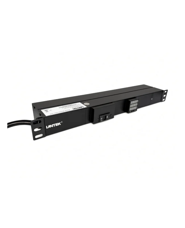 PDU 12 tomas 5-20R 120VAC/20A horizontal Indicador de Voltaje Prot Sobrecarga c/cable 3mts 5-20, LANTEK LTK-PDUH1220A