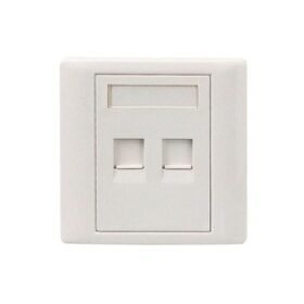 LANTEK LTK-F2C, Placa de pared cuadrada 2 puertos 45 grados, Faceplate (CAJAS Y PLACAS)