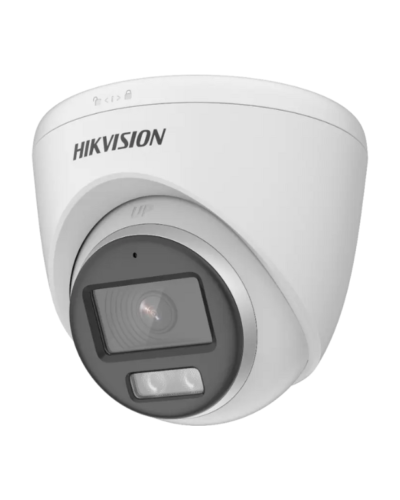 Camara Turret, AUDIO, 2.8mm, 2MP, Color VU, LED blanca hasta 40m, HIKVISION DS-2CE72DF0T-FS