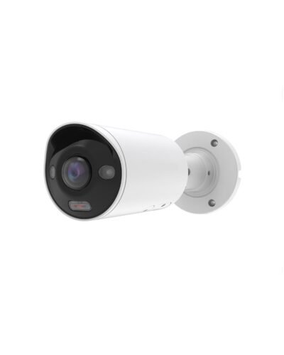 LANTEK LTK-CIPBUL4KPAN180, Camara IP AI 180° Panoramic Mini Bullet Strobe Sirena Mic Full Color Hybrid 8mp