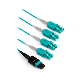 Jumper MPO12 TYPE B to 4 LC duplex   OM3 300 Multimodo  2m, LANTEK LTK-MPO12-4X Duplex LC OM3 2M