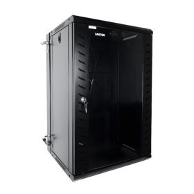 Gabinete 18U Pared ABATIBLE Lite Desarmado 2 Abanicos 570W 550D 900H 50 kgs, LANTEK LTK-GAB18SS