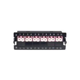 Placa con 6 adaptador FO multimodo LC/UPC OM4 duplex