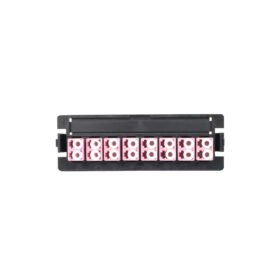Placa para bandeja de fibra con 8 adaptadores multimodo LC/OM4 duplex