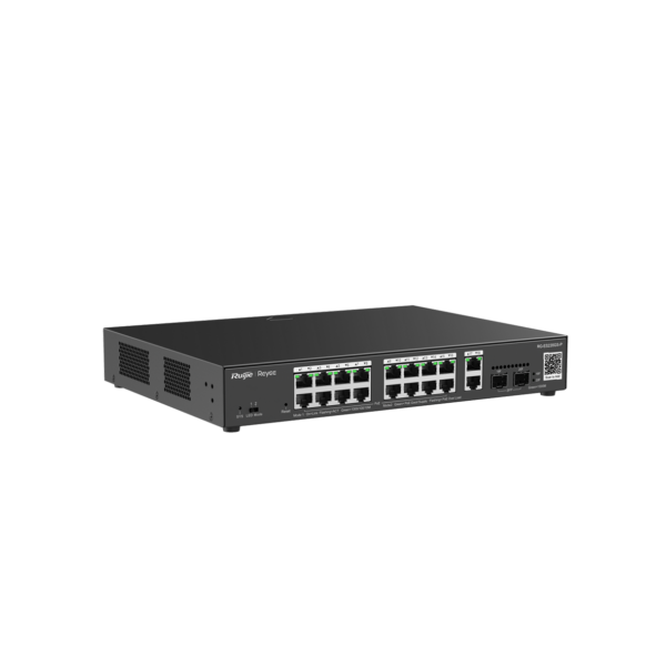 Switch 16 GE PoE+ / 2GE + 2SFP uplink, 250W 4KV Vlan, Loop prevention, Remote Boot, Cloud, REYEE RG-ES220GS-P