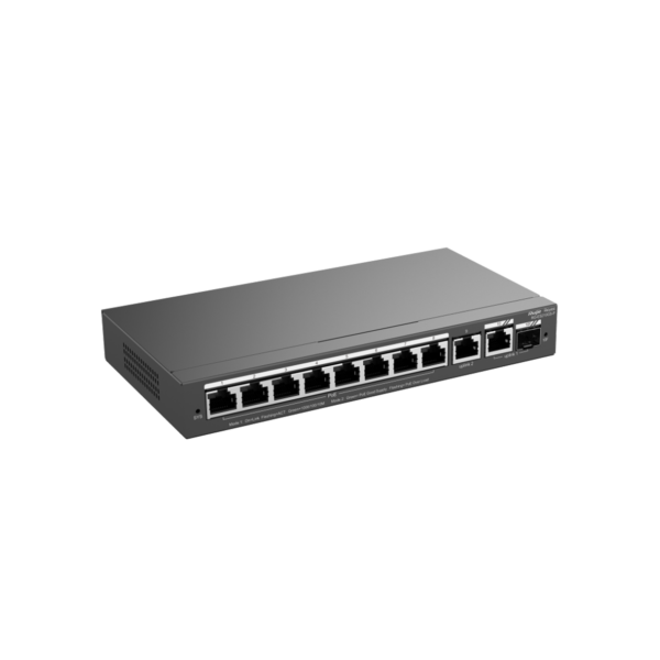 Switch 10 GE / 8 PoE+ / 1 SFP(combo) / 120w / Vlan, Loop prevention, Remote Boot / CLOUD, 6Kv, RUIJIE RG-ES210GS-P