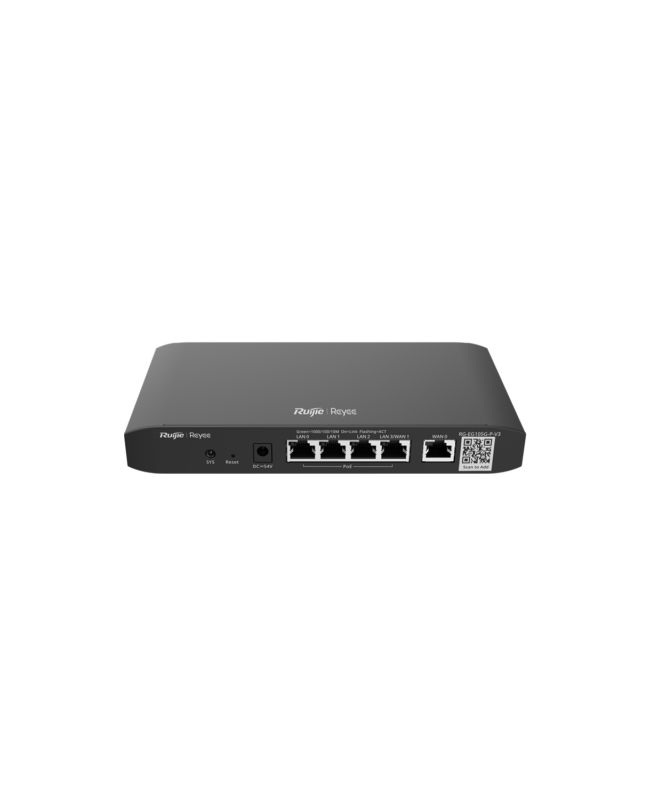 Balanceador / Router / 4 PoE + 1 GE / 54W / Hasta 2 WAN / 100 users / SMB / AUTHENT Y SNMP, RUIJIE RG-EG105G-P-V3