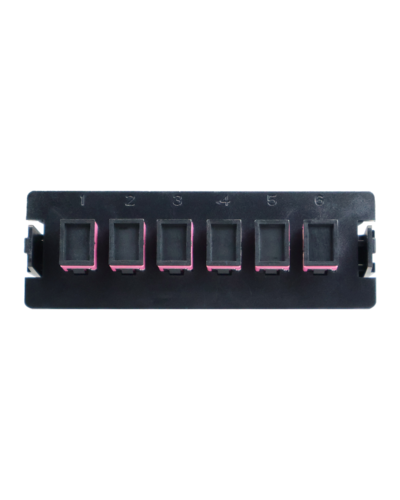 Placa para bandeja de fibra con 6 adaptadores FO Multimodo SC/UPC OM4 DUPLEX, LANTEK LTK-FVP6SCOM4