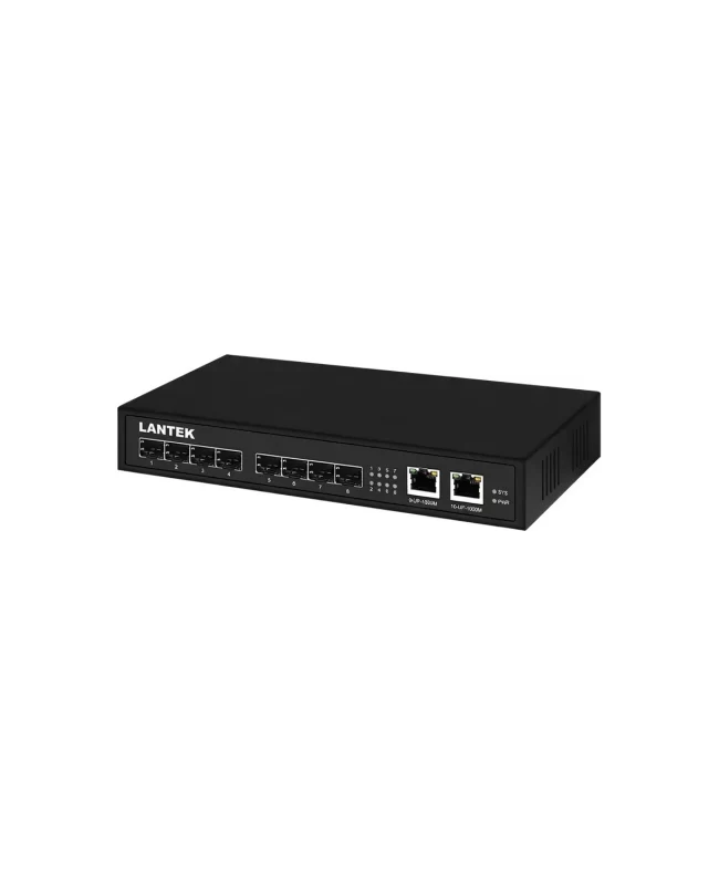 Switch Agregacion 8 SFP / 2GE uplink, 6KV No administrado, LANTEK LTK-SW08SFP