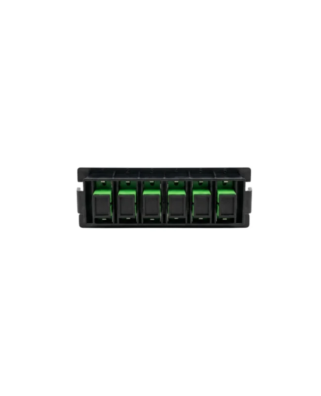 Placa para bandeja con 6 adaptadores FO SC/APC SIMPLEX, LANTEK LTK-FVP6SC/APC