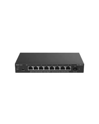 Switch PoE+ 8 GE(2.5GB) 1 uplink SFP+ 10GE, Max 130w, Administrable en nube, anti-bucle, Max 16 Vlan, REYEE RG-ES209MG-P