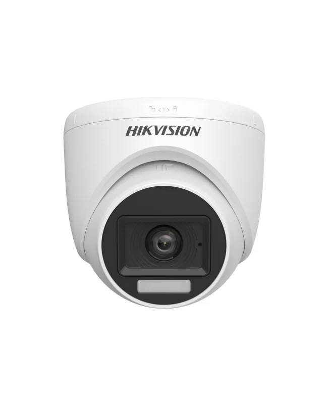 Camara Turret Smart Hybrid Light 2MP, IR, 20m, 2.8mm Audio, HIKVISION DS-2CE76D0T-LPFS(2.8mm)