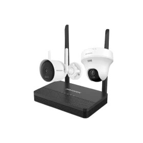 KIT CCTV WIFI Bullet 4MP + Turret 5MP Incluye NVS 4ch / MicroSD max 512GB, HIKVISION DS-J142I(STD)/NKS4245WBTH (CAMARA DOMO)