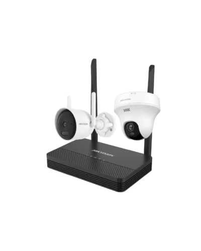 KIT CCTV WIFI Bullet 4MP + Turret 5MP Incluye NVS 4ch / MicroSD max 512GB, HIKVISION DS-J142I(STD)/NKS4245WBTH (CAMARA DOMO)