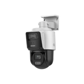 Camara PTZ IP TandemVu 4MP + 4MP Zoom Optico 4X ColorVu IR 40m/30m Luz Blanca 30m IP66 PoE+ Audio Bidirecciona, HIKVISION DS-2SE3C404MWG-E/14(2.8mm)