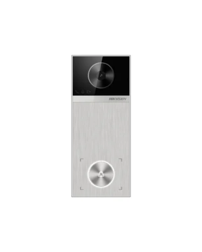 Videoportero IP WIFI 4MP 1 botón Bidireccional Lector Mifare IR 3m IP65 PoE Microfono + Altavoz incorporados, HIKVISION DS-KV6114-MWBE1(O-STD) (BIOMETRICO)