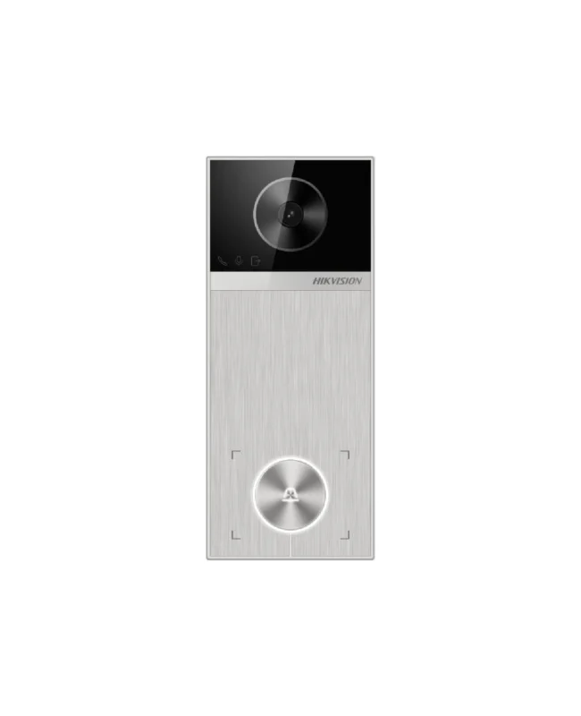 Videoportero IP WIFI 4MP 1 botón Bidireccional Lector Mifare IR 3m IP65 PoE Microfono + Altavoz incorporados, HIKVISION DS-KV6114-MWBE1(O-STD) (BIOMETRICO)