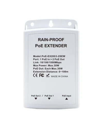 Repetidor POE 1x30w IN 2 OUT (max 24w) exteriores 10/100 Mbps, WOPU LTK-W310