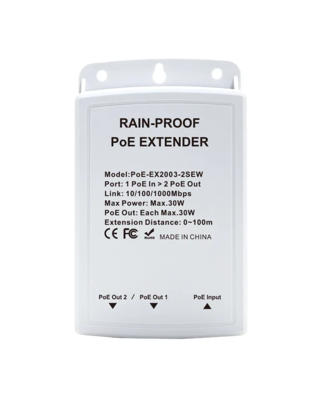 Repetidor POE 1x30w IN 2 OUT (max 24w) exteriores 10/100 Mbps, WOPU LTK-W310